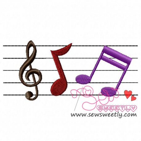 Music Notes Embroidery Design Pattern-1