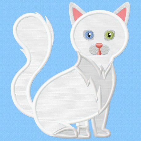 Turkish Angora Cat Applique Design Pattern