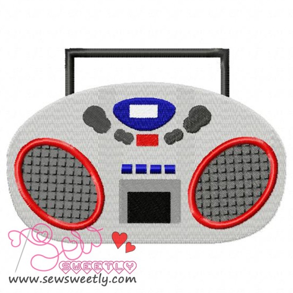 Music System Embroidery Design Pattern-1