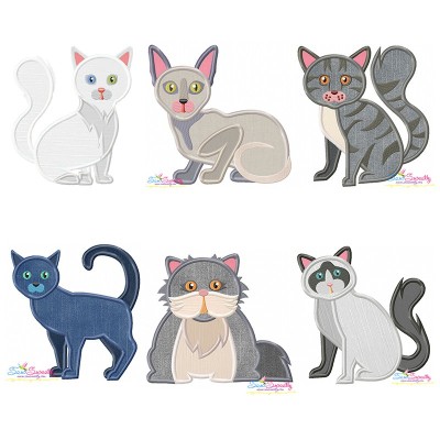 Cat Breeds Embroidery/Applique Design Pattern Bundle-1