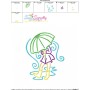 Girl and Umbrella-2 Embroidery Design Pattern-3