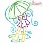 Girls and Umbrella Embroidery Design Bundle-3