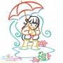 Girls and Umbrella Embroidery Design Bundle-5