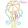 Girls and Umbrella Embroidery Design Bundle-7