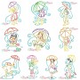Girls and Umbrella Embroidery Design Bundle-1