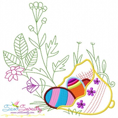 Easter Eggs Hidden In The Garden-7 Embroidery Design Pattern-1