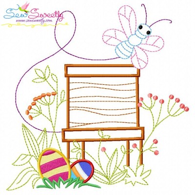 Easter Eggs Hidden In The Garden-5 Embroidery Design Pattern-1