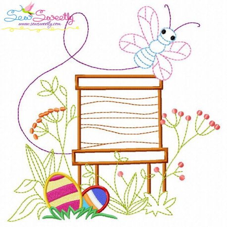 Easter Eggs Hidden In The Garden-5 Embroidery Design Pattern