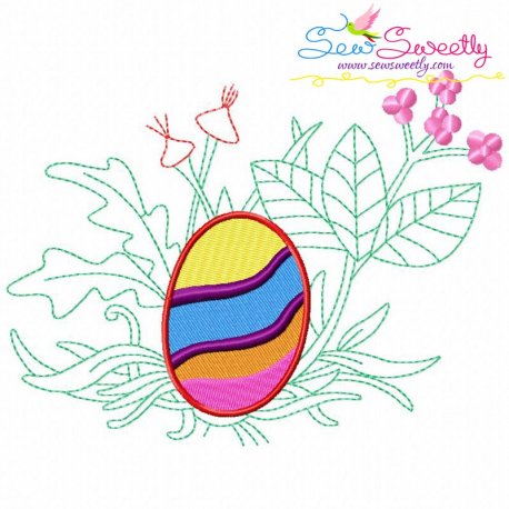 Easter Egg Hidden In The Garden-3 Embroidery Design Pattern