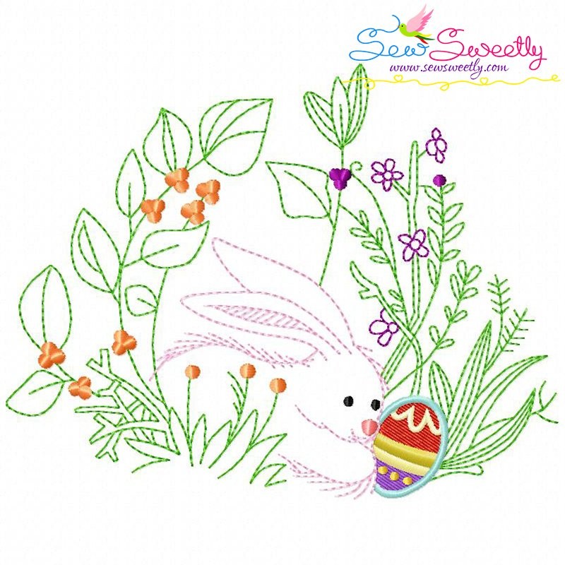 Easter Eggs Hidden In The Garden Embroidery Design Pattern Bundle