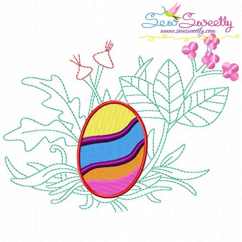 Easter Eggs Hidden In The Garden Embroidery Design Pattern Bundle