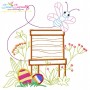 Easter Eggs Hidden In The Garden Embroidery Design Bundle-9