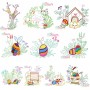 Easter Eggs Hidden In The Garden Embroidery Design Bundle-1