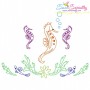 Vintage Stitch Seahorses Embroidery Design Bundle-2