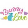 Bunny Love Lettering Easter Embroidery Design Pattern-1