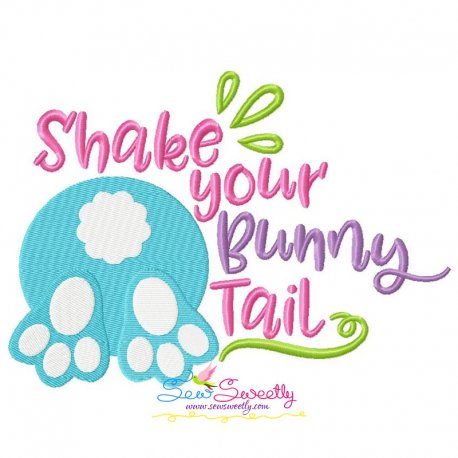 Shake Your Bunny Tail Lettering Easter Embroidery Design Pattern-1