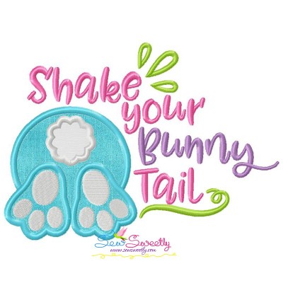 Shake Your Bunny Tail Lettering Easter Applique Design Pattern-1