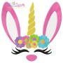 Unicorn Bunny Flowers Easter Embroidery Design Pattern-1