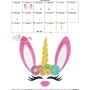 Unicorn Bunny Flowers Easter Embroidery Design Pattern-3