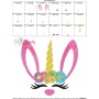Unicorn Bunny Flowers Easter Applique Design Pattern-3