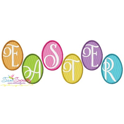 Easter Eggs Wording Embroidery Design Pattern-1