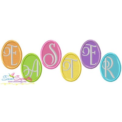 Easter Eggs Wording Applique Design Pattern-1