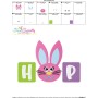 Hop Bunny Wording Embroidery Design Pattern-3