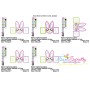 Hop Bunny Wording Applique Design Pattern-2