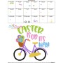 Easter is on its Way Bicycle Lettering Embroidery Design Pattern-3