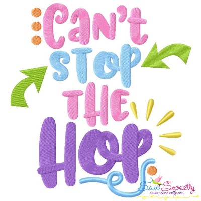 Can't Stop The Hop Easter Lettering Embroidery Design Pattern-1