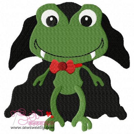 Frog Dracula Embroidery Design Pattern-1