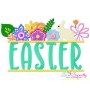 Floral Easter Wording Lettering Embroidery Design Pattern-1