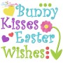 Bunny Kisses Easter Wishes Lettering Embroidery Design Pattern-1