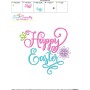Happy Easter Flowers Lettering Embroidery Design Pattern-3