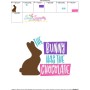 The Bunny Has The Chocolate Lettering Embroidery Design Pattern-3