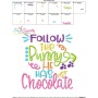 Follow The Bunny He Has Chocolate Lettering Embroidery Design Pattern-3