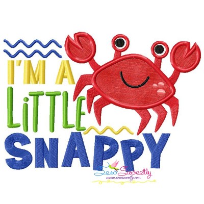 I'm a Little Snappy Crab Lettering Applique Design Pattern-1