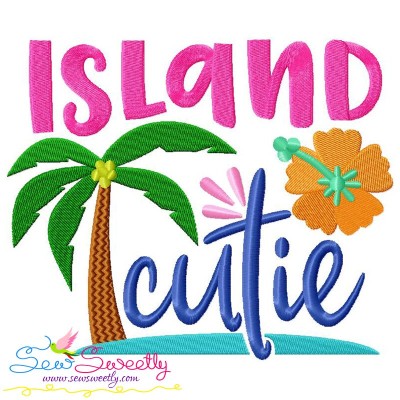 Island Cutie Lettering Embroidery Design Pattern-1