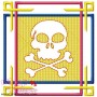 Embossed Skull-2 Embroidery Design Pattern-1