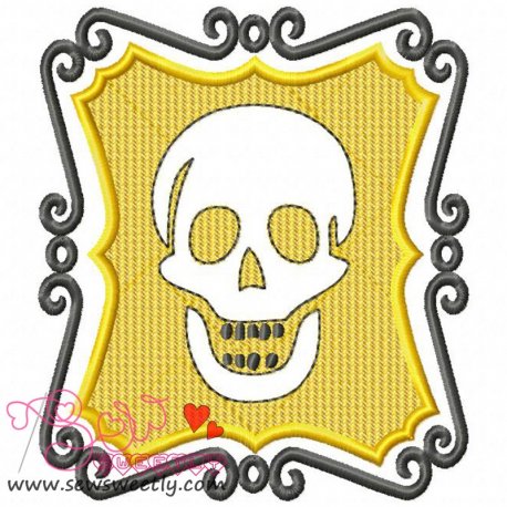 Embossed Skull-1 Embroidery Design- 1