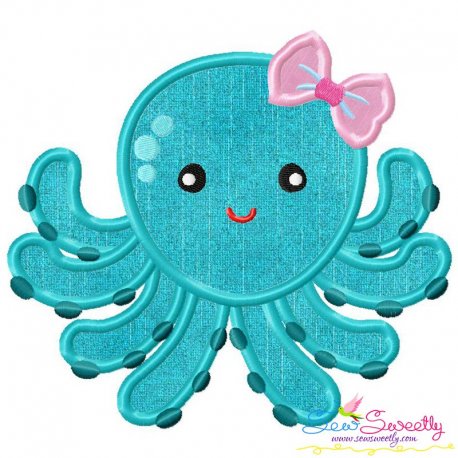 Girl Octopus Applique Design Pattern-1