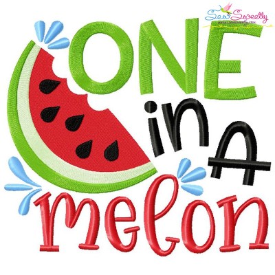 One In a Melon Lettering Embroidery Design Pattern-1