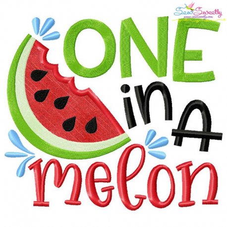 One In a Melon Lettering Applique Design- 1