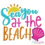 Sea You At The Beach Lettering Embroidery Design Pattern-1