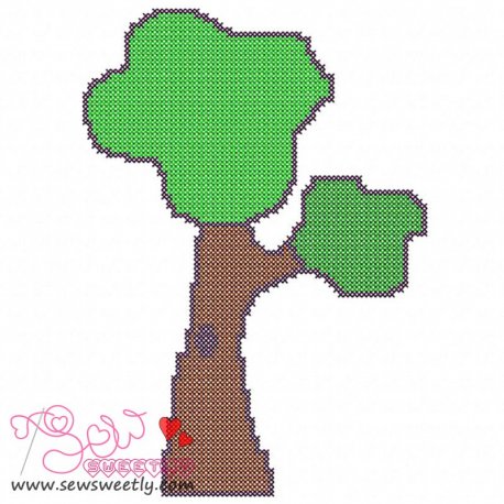Retro Tree Cross Stitch Embroidery Design- 1