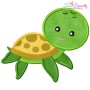 Cute Sea Turtle Applique Design Pattern-1