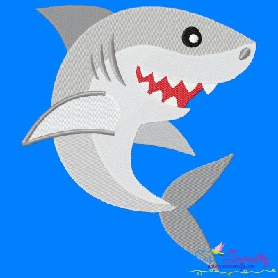 Cute Shark Machine Embroidery Design Pattern-1
