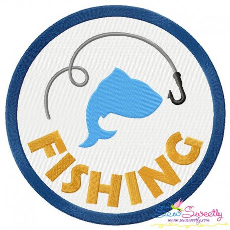 Fishing Badge Machine Embroidery Design Pattern