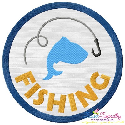 Fishing Badge Applique Design