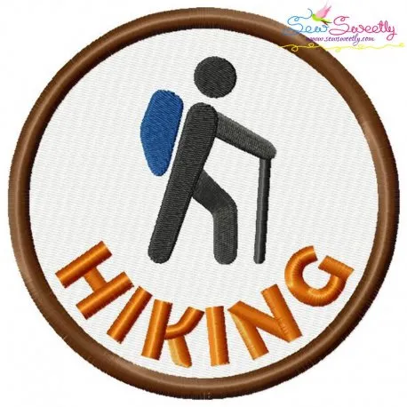 Hiking Badge Machine Embroidery Design Pattern